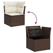 vidaXL 8 Piece Poly Rattan Sofa Set in Brown