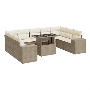 vidaXL 10 Piece Sofa Set in Beige
