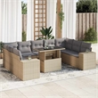 vidaXL 10 Piece Sofa Set in Gray/Beige