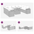 vidaXL 10 Piece Poly Rattan Sofa Set in Gray
