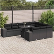 vidaXL 11 Piece Poly Rattan Sofa Set in Black