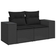 vidaXL 11 Piece Poly Rattan Sofa Set in Black