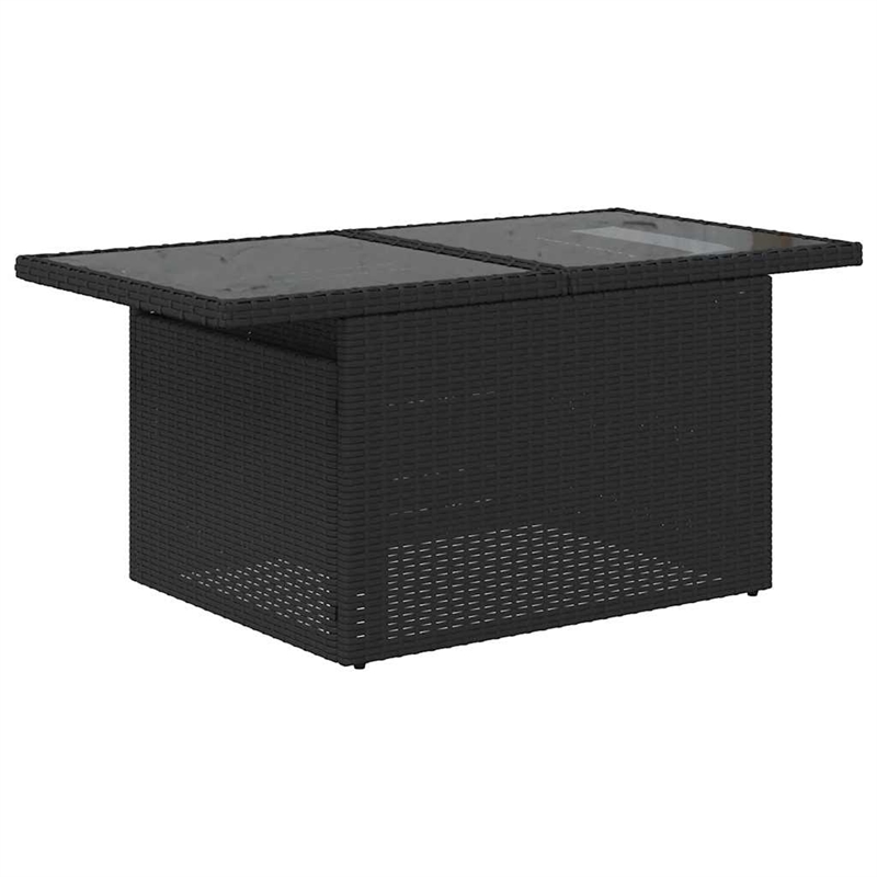 vidaXL 11 Piece Poly Rattan Sofa Set in Black