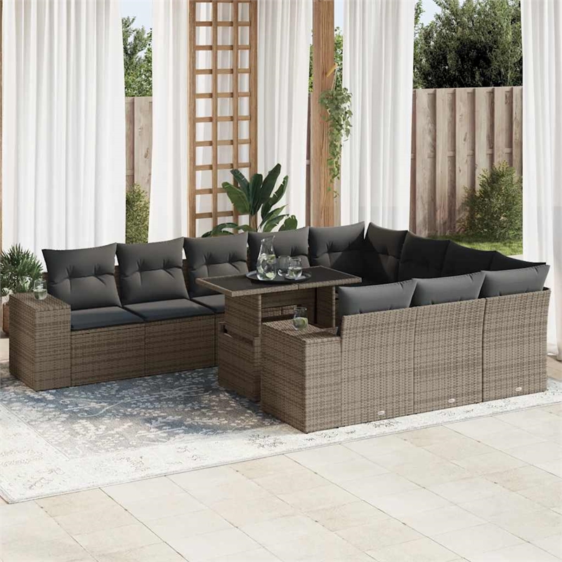 vidaXL 11 Piece Sofa Set in Gray