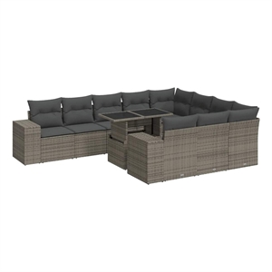 vidaXL 11 Piece Sofa Set in Gray