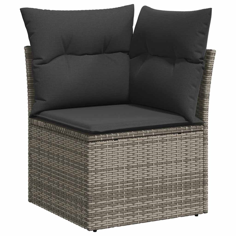 vidaXL Solid Acacia Wood Sofa Set in Gray
