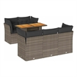 vidaXL Solid Acacia Wood Sofa Set in Gray