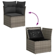 vidaXL Poly Rattan Sofa Set in Gray