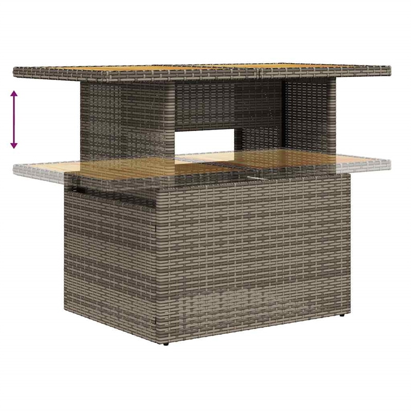 vidaXL Poly Rattan Sofa Set in Gray