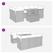 vidaXL Poly Rattan Sofa Set in Gray