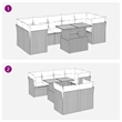 vidaXL 8 Piece Sofa Set in Black/White/Cream