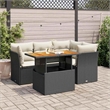 vidaXL 5 Piece Steel Sofa Set in Black/White/Cream