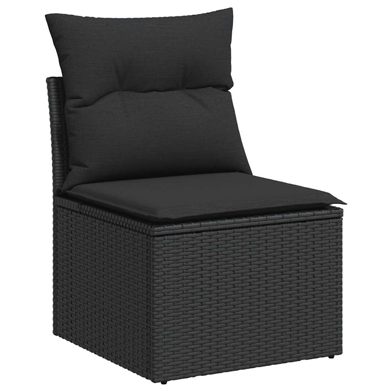 vidaXL 6 Piece Poly Rattan Sofa Set in Black