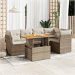 vidaXL 6 Piece Steel Sofa Set in Cream/Beige