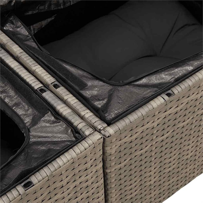 vidaXL 5 Piece Poly Rattan Sofa Set in Gray
