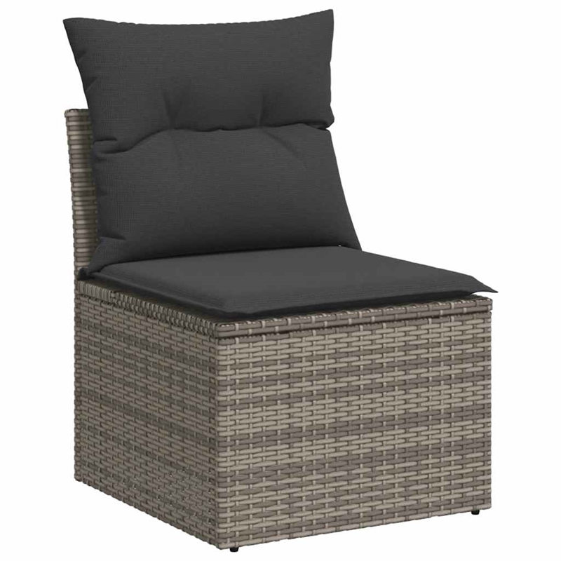 vidaXL 5 Piece Poly Rattan Sofa Set in Gray
