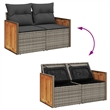 vidaXL 5 Piece Poly Rattan Sofa Set in Gray