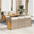 vidaXL 6 Piece Solid Acacia Wood Small Sofa Set in Beige