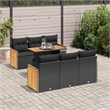 vidaXL 7 Piece Sofa Set in Black