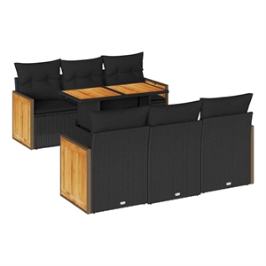 vidaXL 7 Piece Sofa Set in Black