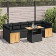 vidaXL 8 Piece Steel Sofa Set in Black