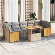 vidaXL 8 Piece Poly Rattan Sofa Set in Gray/Beige