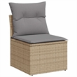 vidaXL 8 Piece Poly Rattan Sofa Set in Gray/Beige