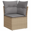 vidaXL 8 Piece Poly Rattan Sofa Set in Gray/Beige