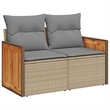 vidaXL 8 Piece Poly Rattan Sofa Set in Gray/Beige