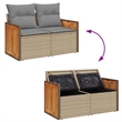 vidaXL 8 Piece Poly Rattan Sofa Set in Gray/Beige