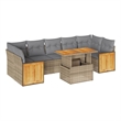 vidaXL 8 Piece Poly Rattan Sofa Set in Gray/Beige