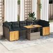 vidaXL 8 Piece Poly Rattan Sofa Set in Gray