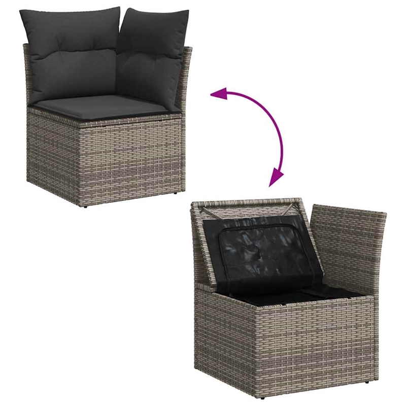 vidaXL 8 Piece Poly Rattan Sofa Set in Gray