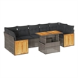 vidaXL 8 Piece Poly Rattan Sofa Set in Gray