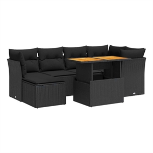 vidaXL 7 Piece Sofa Set in Black