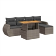 vidaXL 6 Piece Solid Acacia Wood Sofa Set in Gray