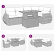 vidaXL 6 Piece Poly Rattan Sofa Set in Black