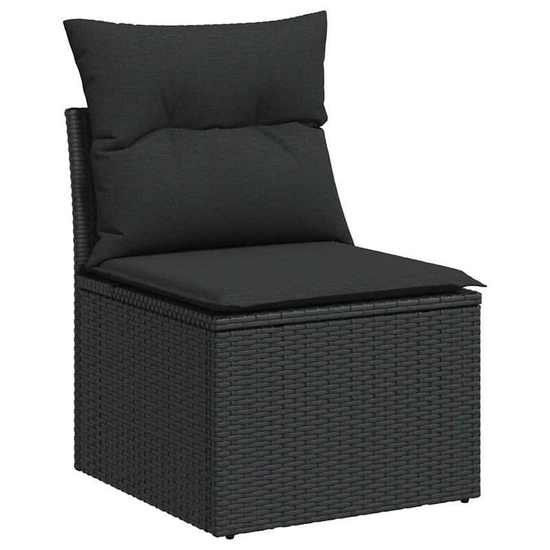 vidaXL 6 Piece Poly Rattan Sofa Set in Black