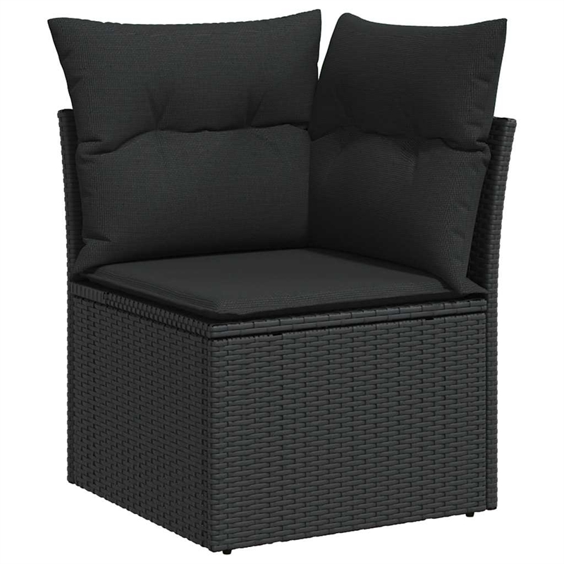 vidaXL 6 Piece Poly Rattan Sofa Set in Black