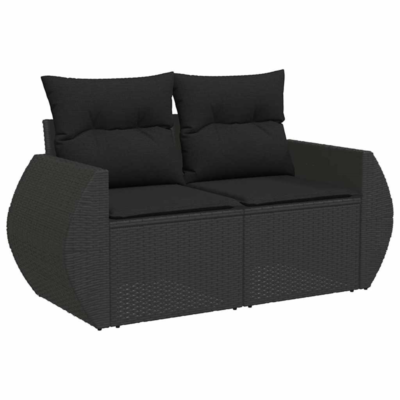 vidaXL 6 Piece Poly Rattan Sofa Set in Black