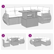 vidaXL 6 Piece Solid Acacia Wood Sofa Set in Beige