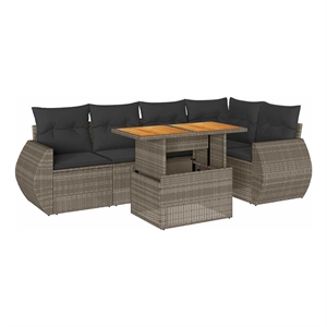 vidaXL 6 Piece Steel Sofa Set in Gray