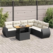 vidaXL 7 Piece Poly Rattan Large Sofa Set in Black