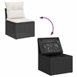 vidaXL 7 Piece Poly Rattan Large Sofa Set in Black