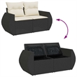 vidaXL 7 Piece Poly Rattan Large Sofa Set in Black