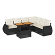 vidaXL 7 Piece Poly Rattan Large Sofa Set in Black