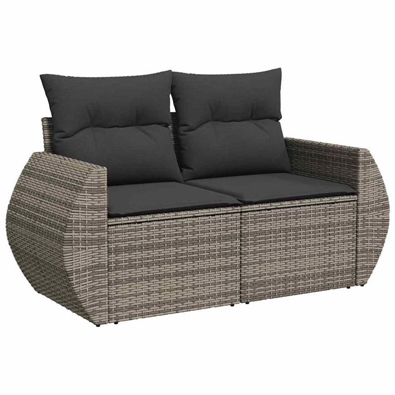 vidaXL 7 Piece Solid Acacia Wood Sofa Set in Gray