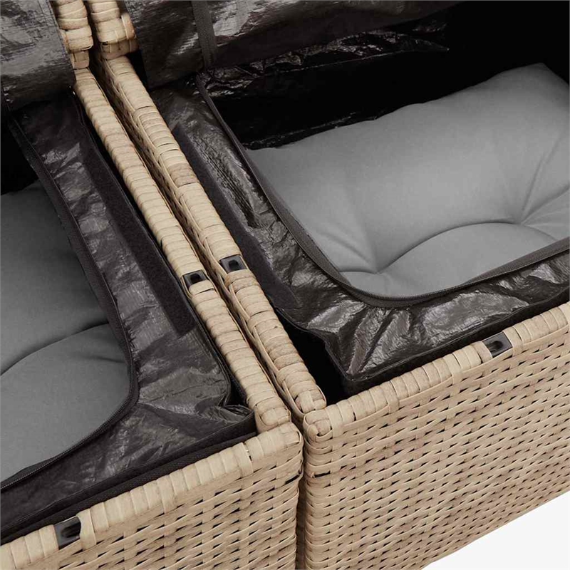 vidaXL 5 Piece Poly Rattan Sofa Set in Gray/Beige