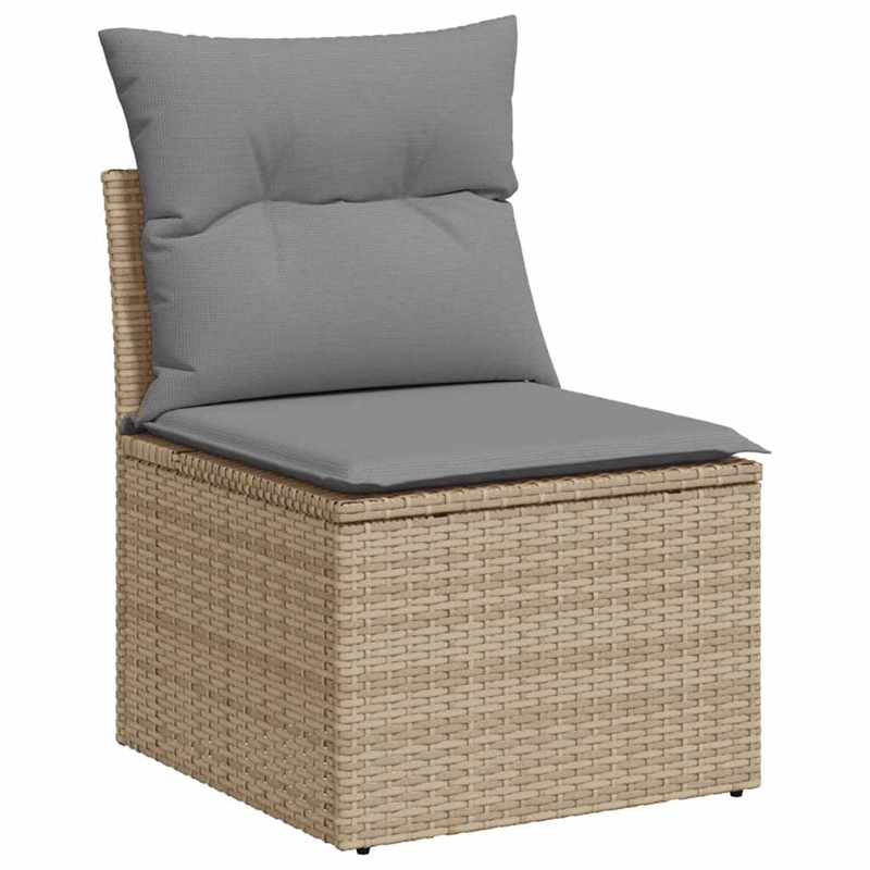 vidaXL 5 Piece Poly Rattan Sofa Set in Gray/Beige