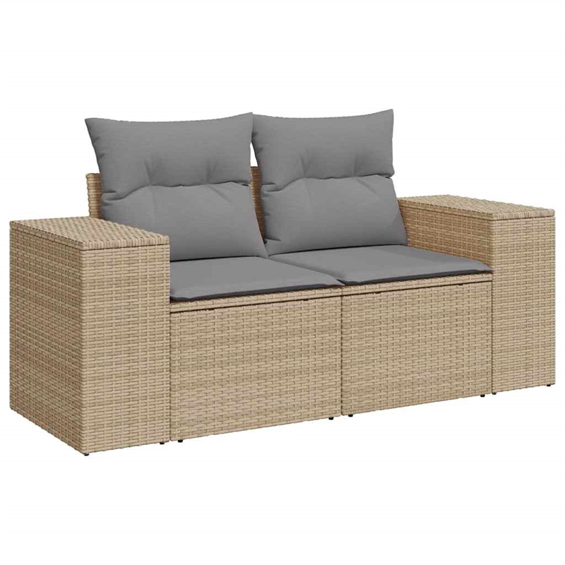 vidaXL 5 Piece Poly Rattan Sofa Set in Gray/Beige